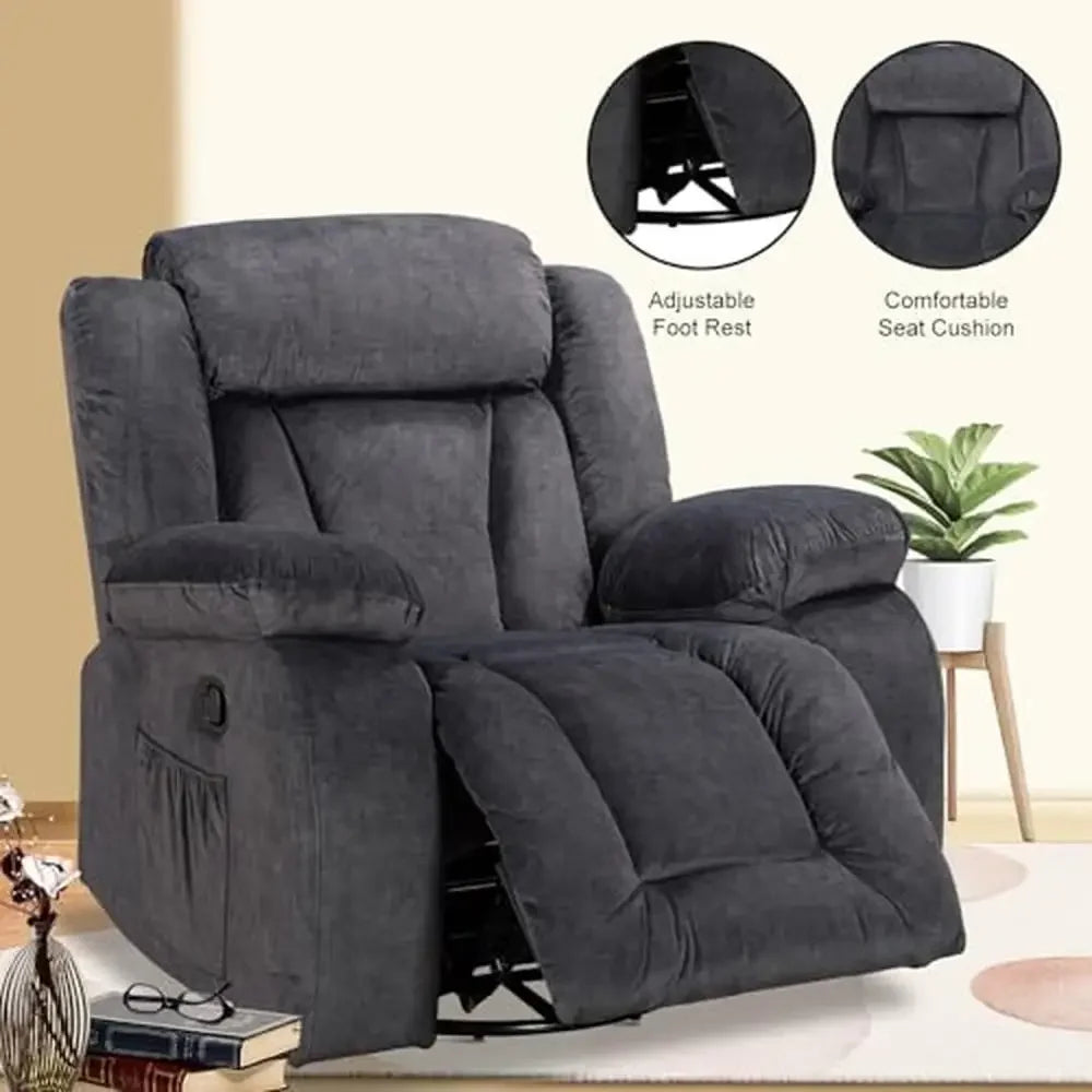Adults Manual Reclining Sofa Chair Oversized Comfy