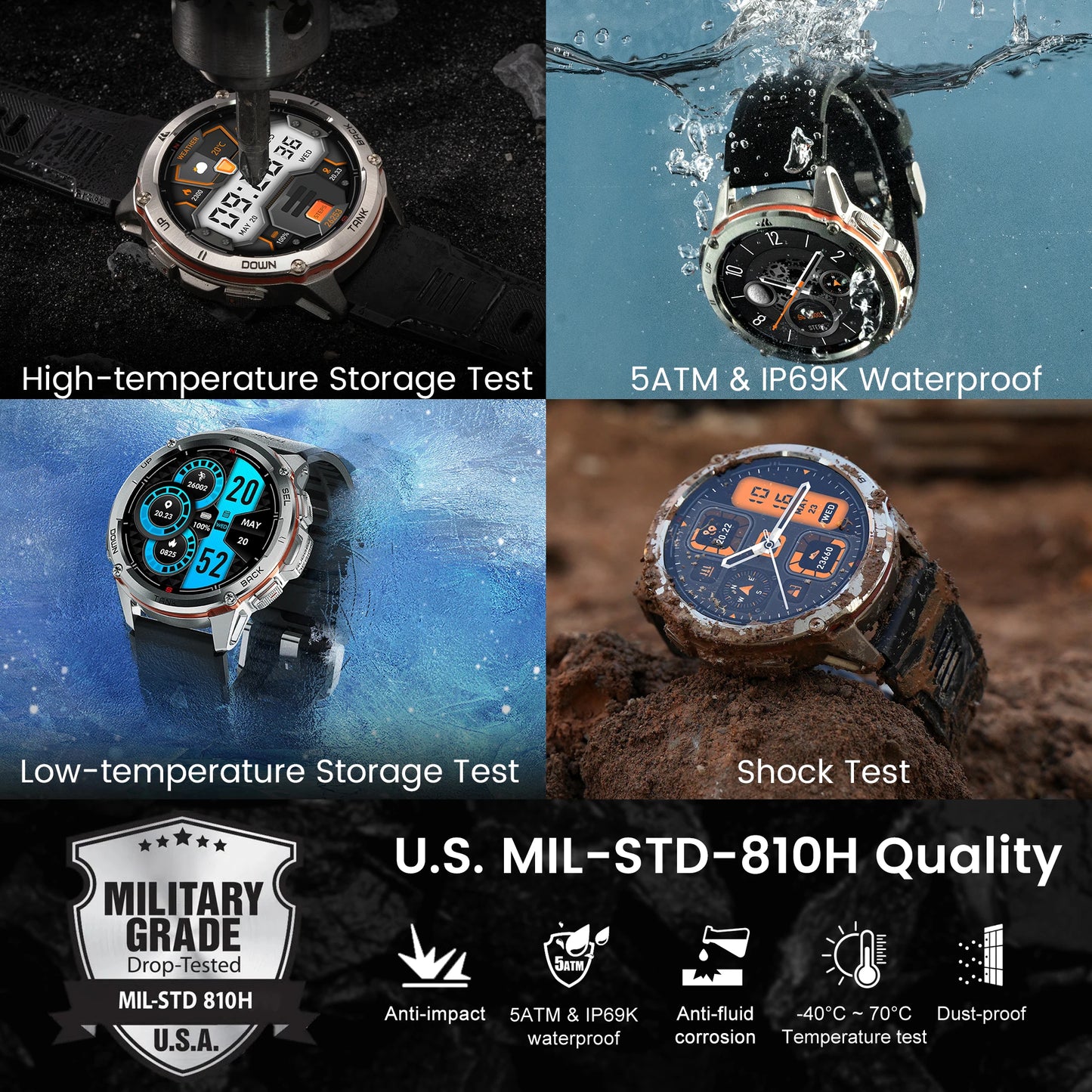 TANK T3 Ultra GPS Smart Watches Waterproof Fitness Bluetooth