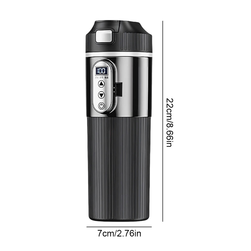 Electric Kettle Stainless Steel Portable Car Heating Cup Smart Mug