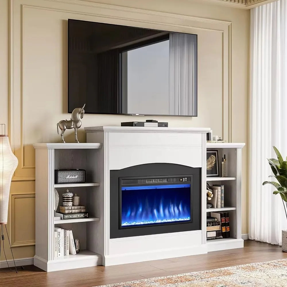 Mantel, Fireplace TV Stand, Shelves, Remote Control