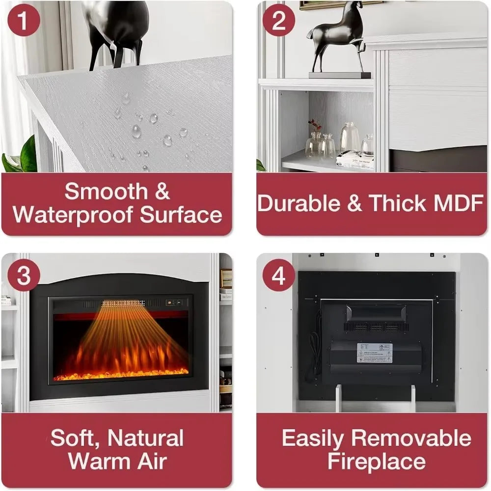Mantel, Fireplace TV Stand, Shelves, Remote Control
