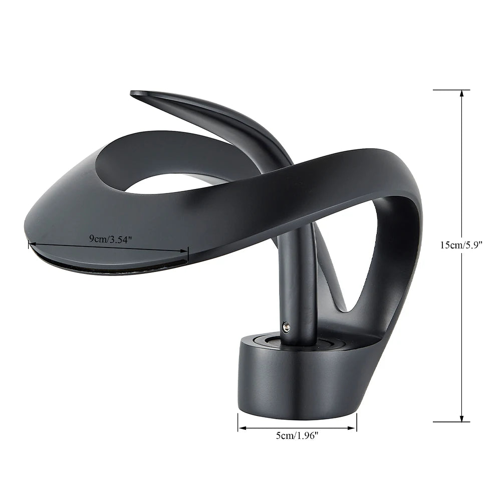 Matte Black Bathroom Basin Faucet Brass Single Handle Waterfall