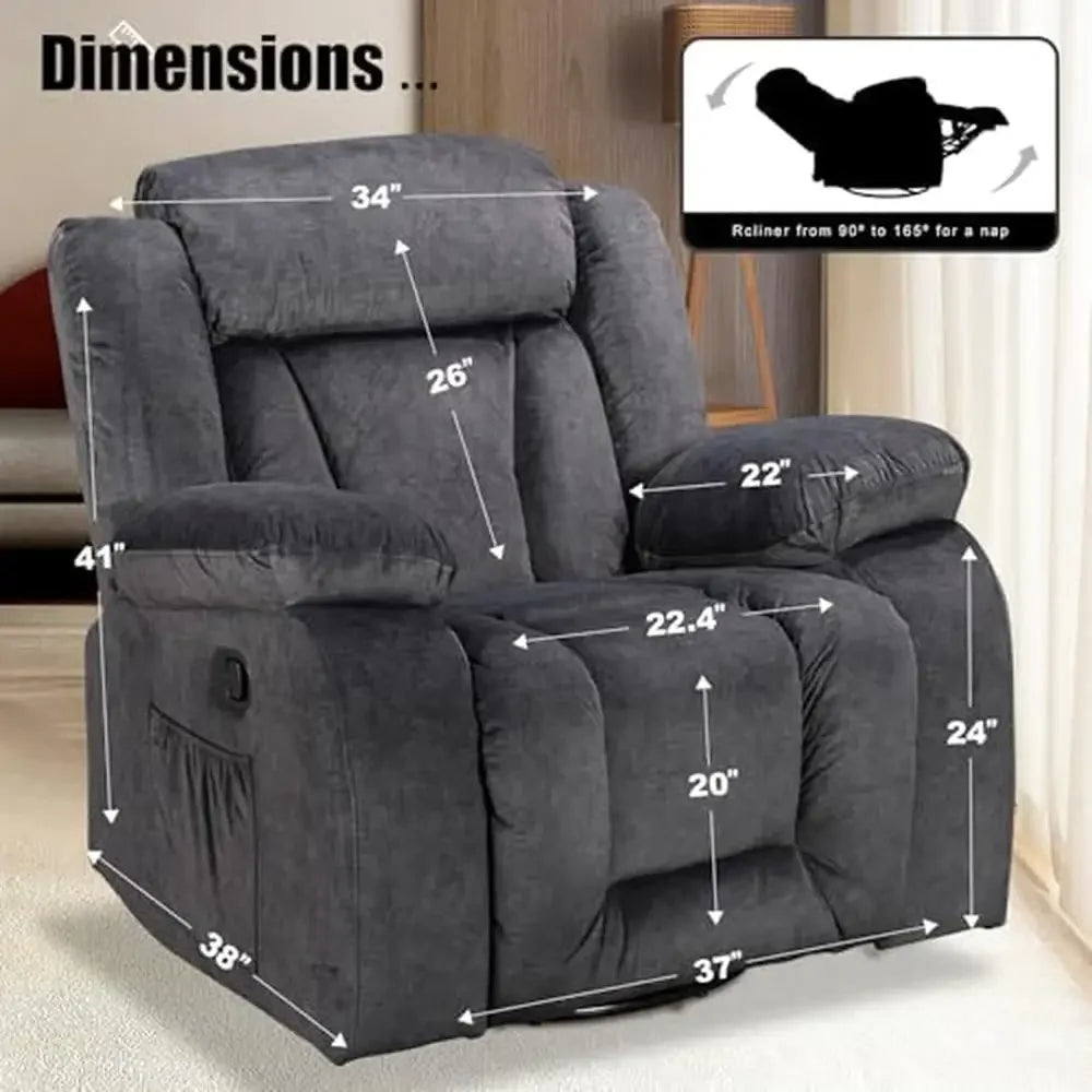 Adults Manual Reclining Sofa Chair Oversized Comfy
