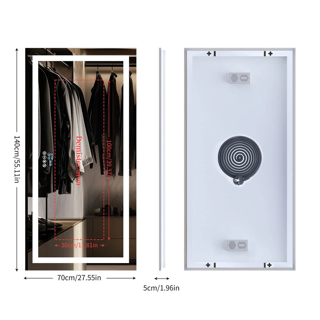 XXL Bathroom Smart LED Vanity Mirror with Bluetooth