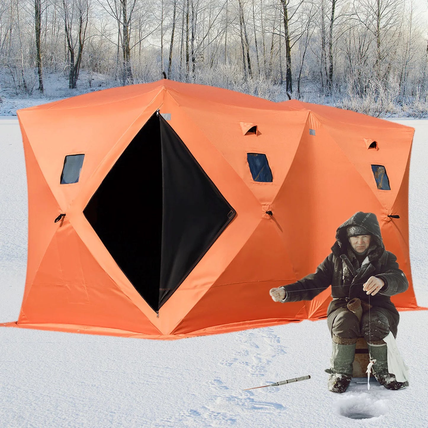 Ice Fishing Tent Warm Awning Pop-Up Oxford Fabric