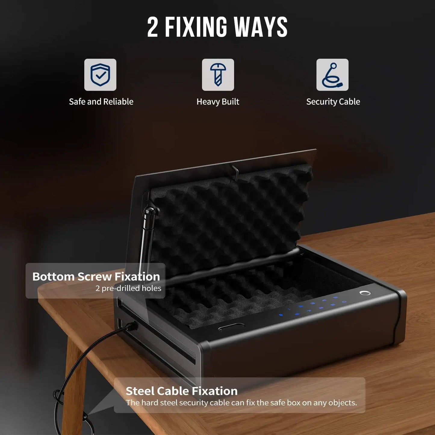 Blacksmith Gun Safe Storage Safe Desktop Hidden Drawer
