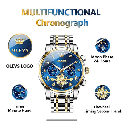 Men's Watches  Multifunctional Chronograph Original Quartz