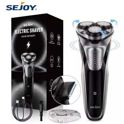 Men’s Electric Cordless Shavers Rotary Waterproof Rechargeable