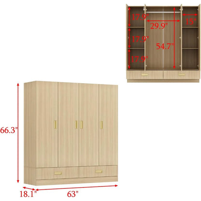 Armoire Free Standing Clothes Organizer Cabinet for Bedroom