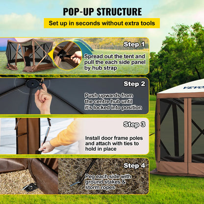 Gazebo Screen Pop-up Portable Outdoor Canopy