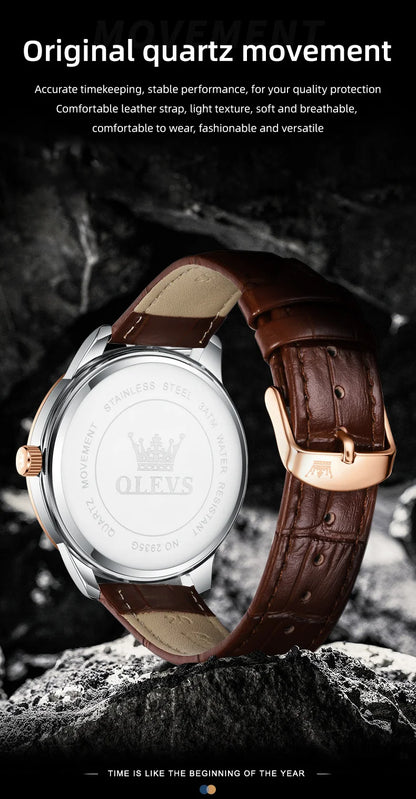 Fashion Business Brand Original Men Watches Leather Strap