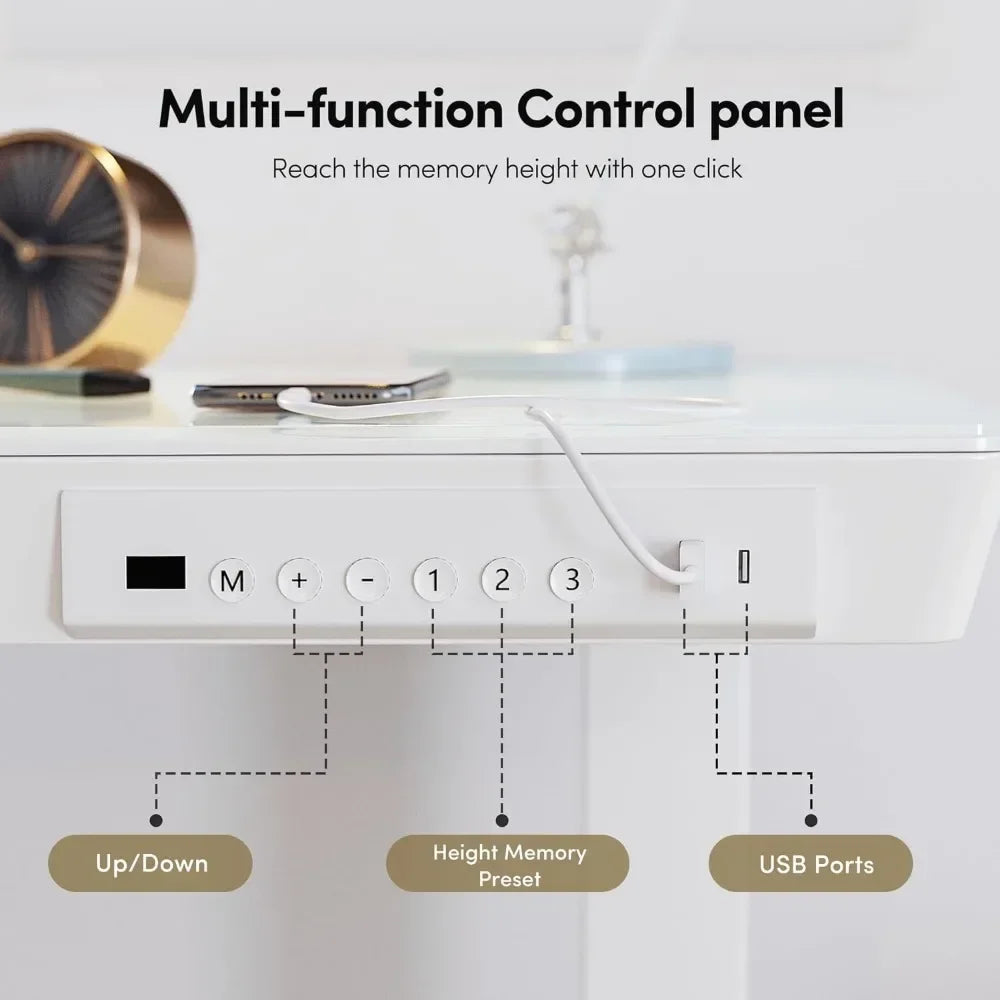 Electric Standing Desk with Drawers, Adjustable Stand Up Sit Stand Ergonomic