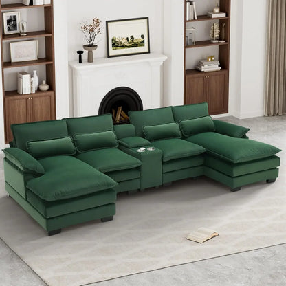 Sectional Sofa Cloud Couch for Living Room, Modern Fluffy Chenille