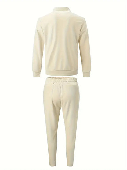 Classic Men's Sportswear Set - Soft, Breathable, Full Zip Tracksuit