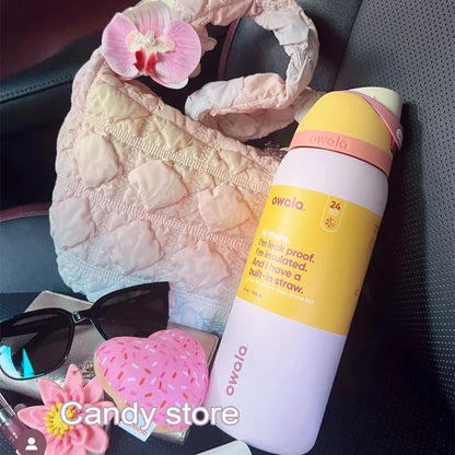 Insulated Stainless Steel Water Bottle with Straw,