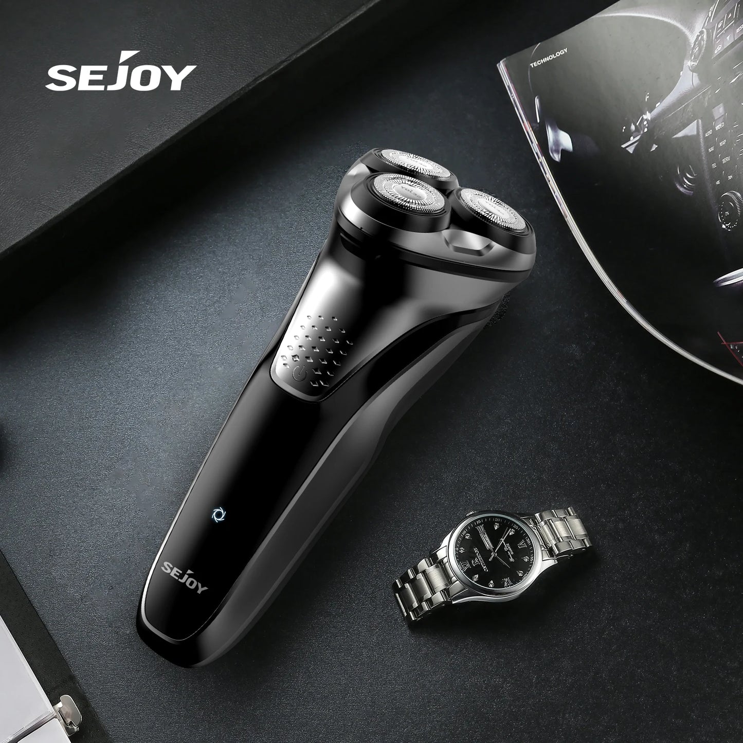 Men’s Electric Cordless Shavers Rotary Waterproof Rechargeable