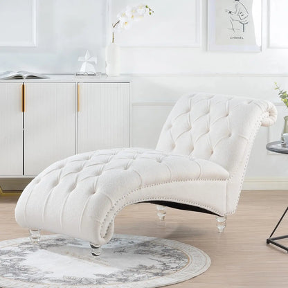 Chaise Lounge Chair with Nailhead Trim