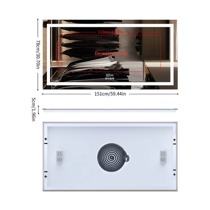 XXL Bathroom Smart LED Vanity Mirror with Bluetooth