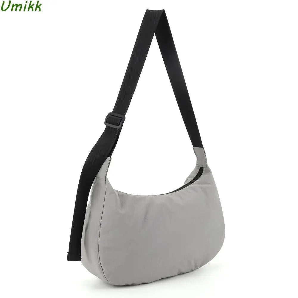 Nylon Crossbody Bag for Women Large Capacity Casual Crescent Satchel