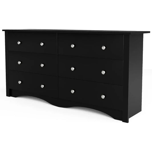 Drawer Double Dresser for Bedroom, Industrial Wood Dresser