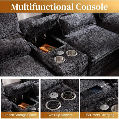 Sectional Sofa Cloud Couch for Living Room, Modern Fluffy Chenille