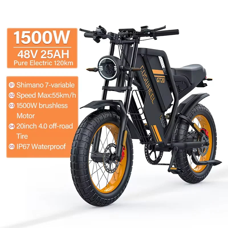 Ebike GT20 Pro Electric Motorcycle Bike Fat Tire