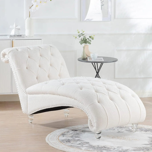 Chaise Lounge Chair with Nailhead Trim