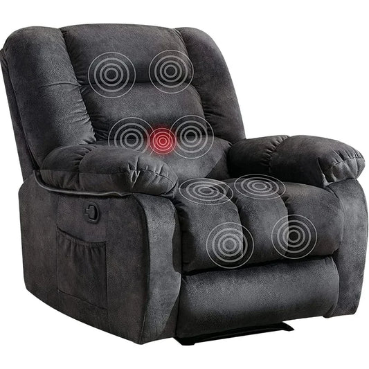 Overstuffed Massage Recliner Chairs with Heat and Vibration