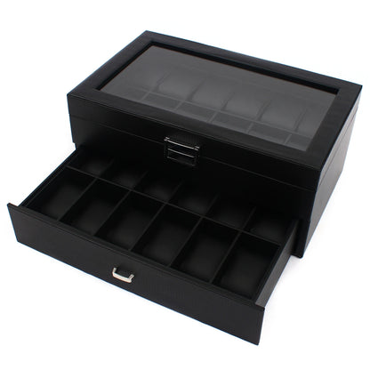 24 Slots Men Watch Storage Box Large Jewelry