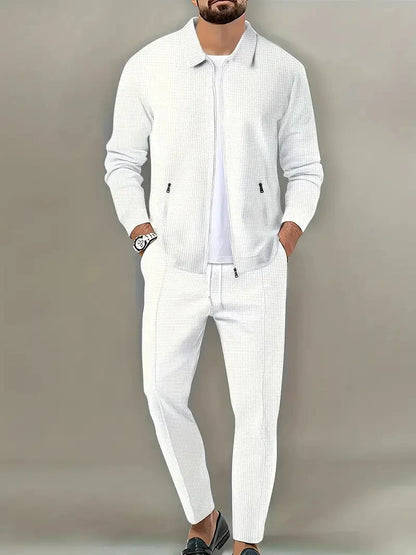Classic Men's Sportswear Set - Soft, Breathable, Full Zip Tracksuit