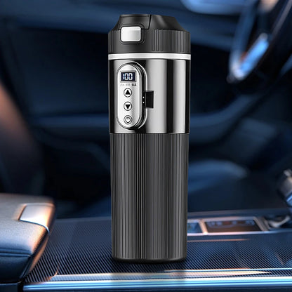 Electric Kettle Stainless Steel Portable Car Heating Cup Smart Mug