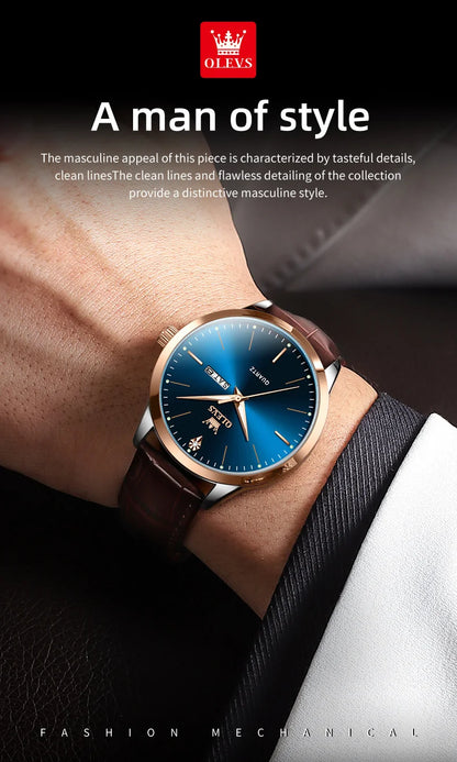 Fashion Business Brand Original Men Watches Leather Strap