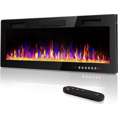 Ultra-Thin Electric Fireplace in-Wall Recessed