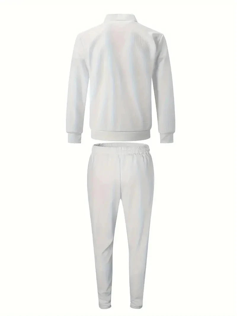 Classic Men's Sportswear Set - Soft, Breathable, Full Zip Tracksuit