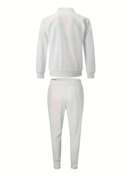 Classic Men's Sportswear Set - Soft, Breathable, Full Zip Tracksuit