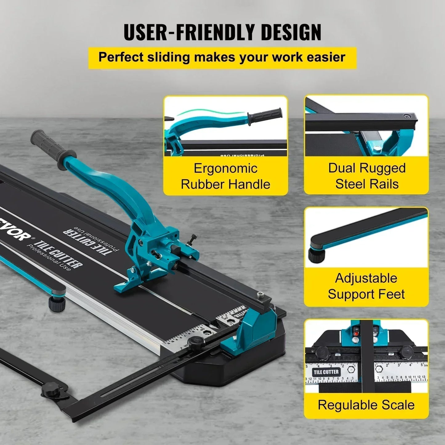 Manual Tile Cutter Precise Laser Single Rail Hand Tool