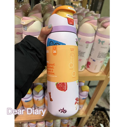 Insulated Stainless Steel Water Bottle with Straw,