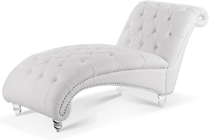 Chaise Lounge Chair with Nailhead Trim