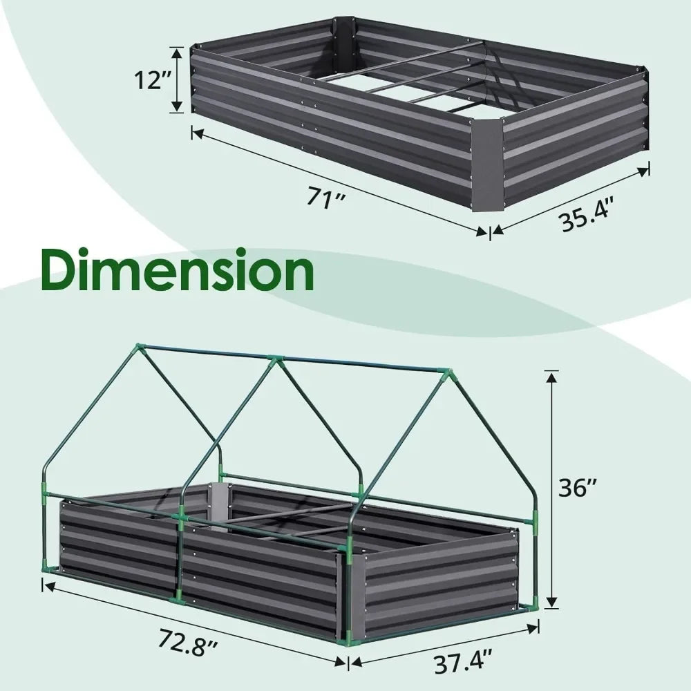 Galvanized Cover Metal 2 Large Screen Windows Mini Greenhouse 20pcs