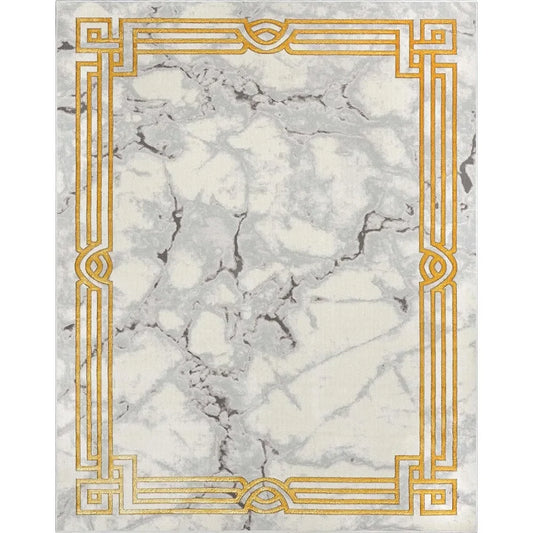 Marble Border Elegant & Soft Area Rug Perfect for Durable Stain Resistant