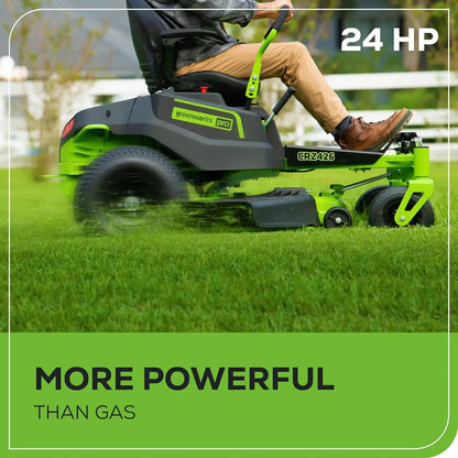 Cordless Electric CrossoverZ Riding Mower (4) 8.0Ah Batteries and (2) Dual Port Turbo Chargers Industry’s Fastest Cutting Speed