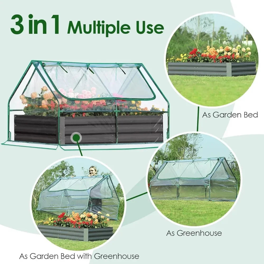 Galvanized Cover Metal 2 Large Screen Windows Mini Greenhouse 20pcs