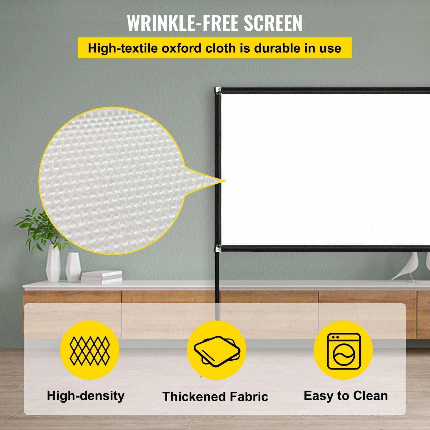 Projector Screen & Stand Wide Angle with Storage Bag Home Cinema