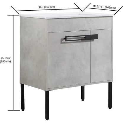 Bathroom Vanity with Sink, Freestanding Dual Mounted Sink