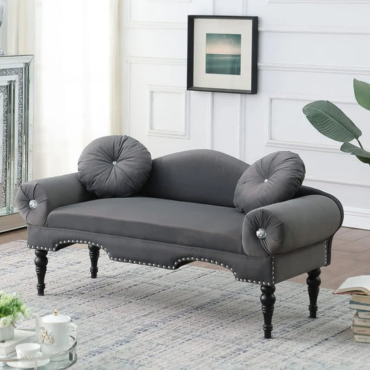 2 Seater Couch for Small Spaces, Modern Velvet Sofa Settee Accent Bedside