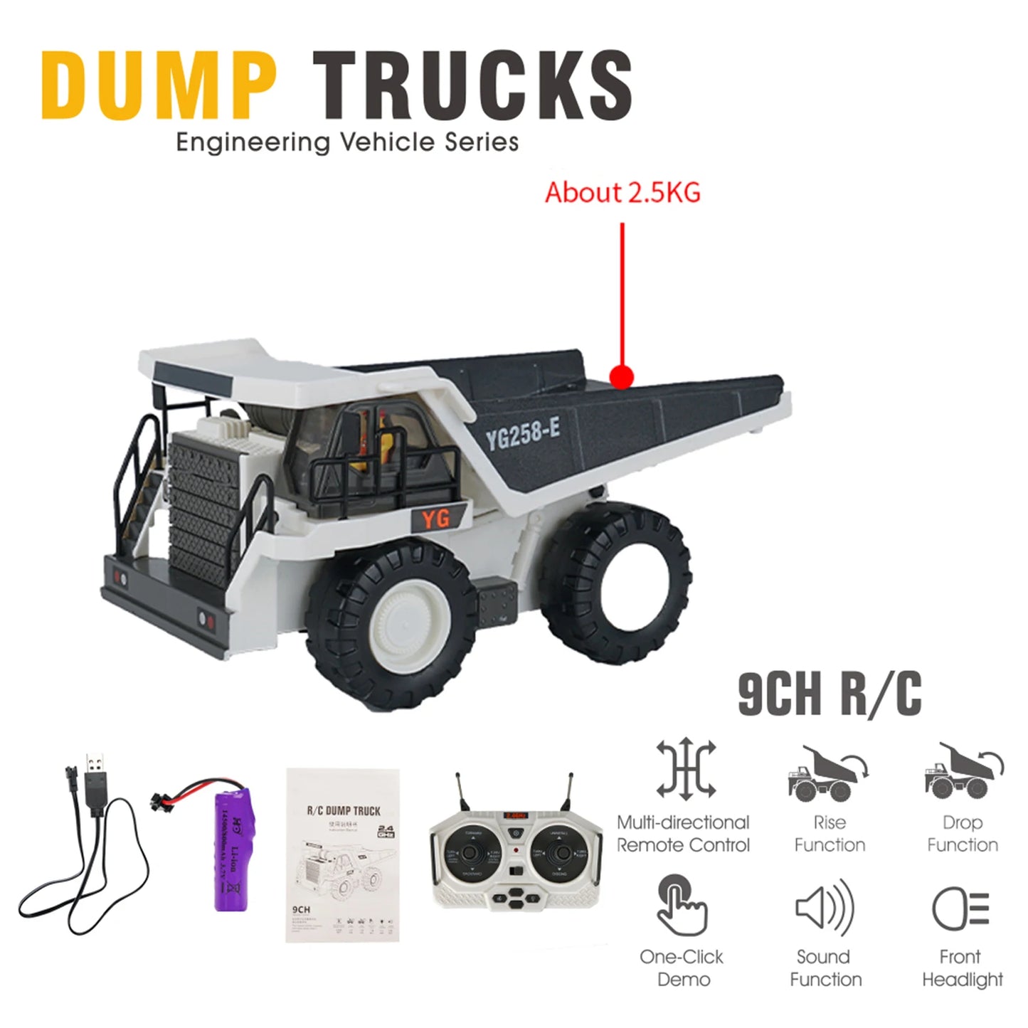 Truck Engineering Vehicles Educational Toys for Kids with Light Music