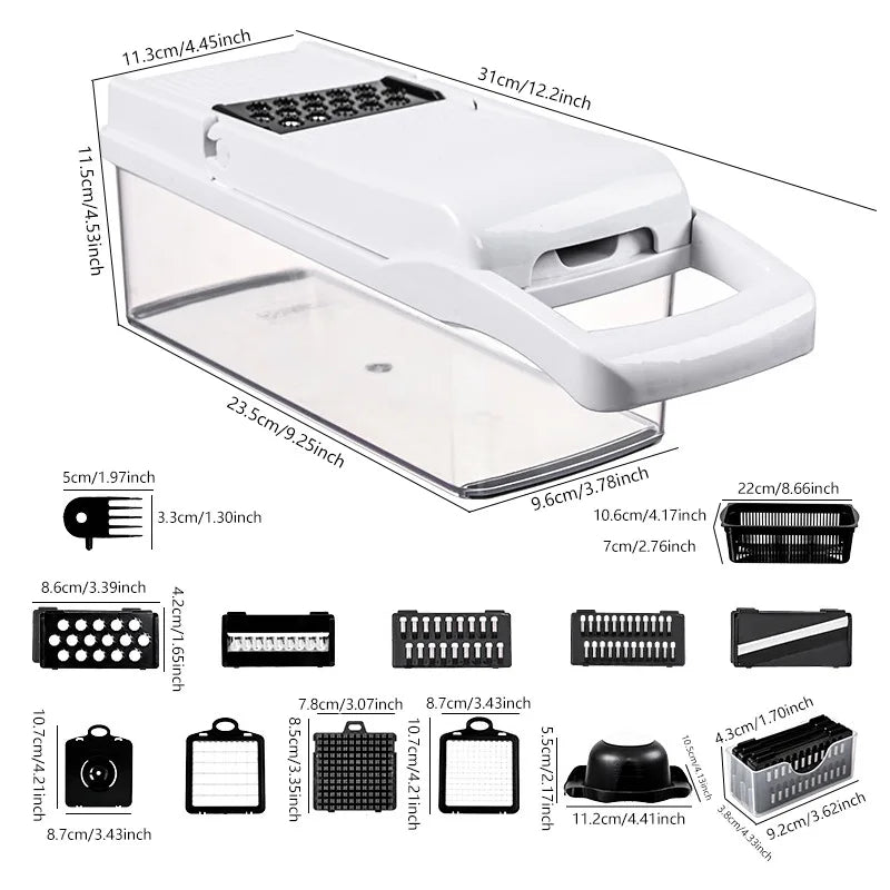 26 piece set of multifunctional vegetable slicer