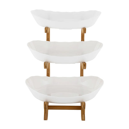 Serving Bowls with Stand, Snack Dessert Cake Tray Plate Rack