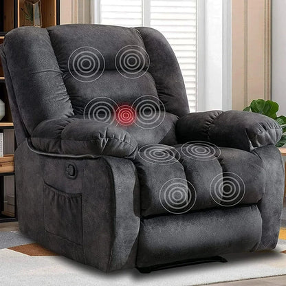 Overstuffed Massage Recliner Chairs with Heat and Vibration