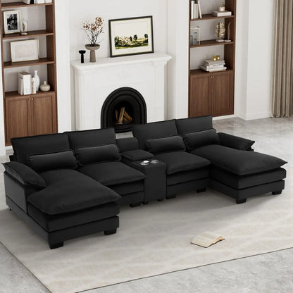 Sectional Sofa Cloud Couch for Living Room, Modern Fluffy Chenille